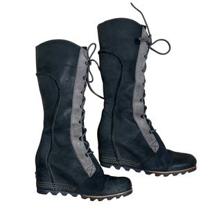 Sorel Cate The Great Wedge Boots in Black
